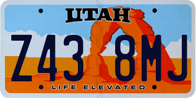 UT license plate Z438MJ