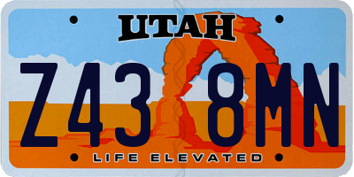 UT license plate Z438MN
