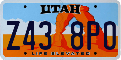 UT license plate Z438PO