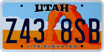 UT license plate Z438SB