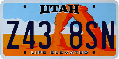 UT license plate Z438SN