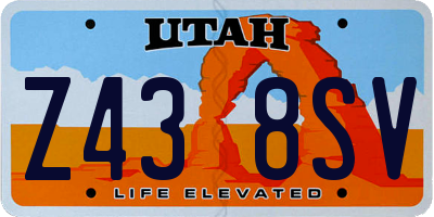 UT license plate Z438SV