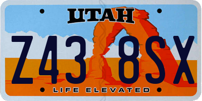 UT license plate Z438SX