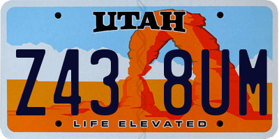 UT license plate Z438UM