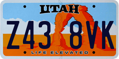 UT license plate Z438VK