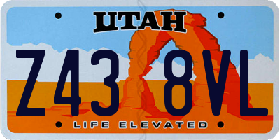 UT license plate Z438VL