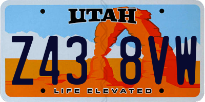 UT license plate Z438VW