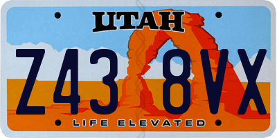 UT license plate Z438VX