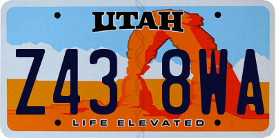 UT license plate Z438WA