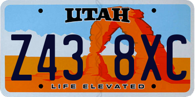 UT license plate Z438XC