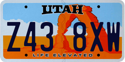 UT license plate Z438XW