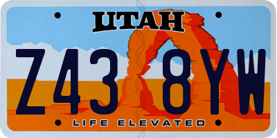 UT license plate Z438YW
