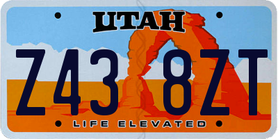UT license plate Z438ZT