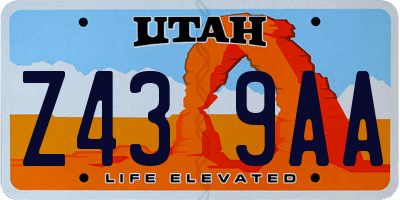 UT license plate Z439AA