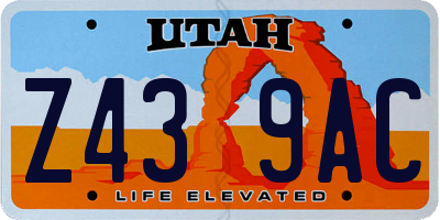 UT license plate Z439AC