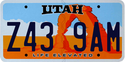 UT license plate Z439AM