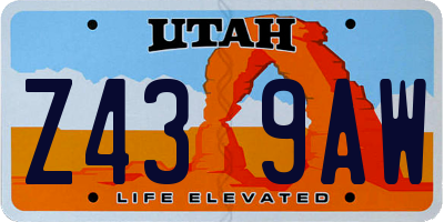 UT license plate Z439AW