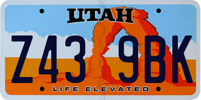 UT license plate Z439BK