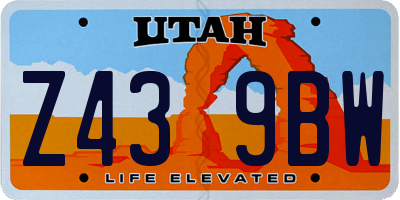 UT license plate Z439BW