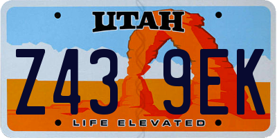 UT license plate Z439EK