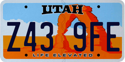 UT license plate Z439FE