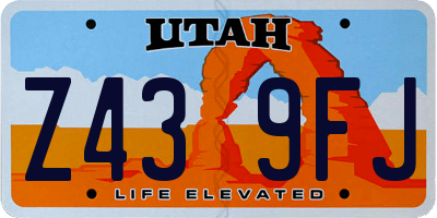 UT license plate Z439FJ