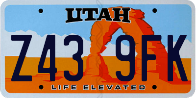 UT license plate Z439FK