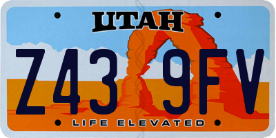 UT license plate Z439FV