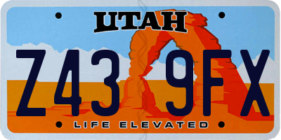 UT license plate Z439FX