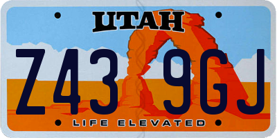 UT license plate Z439GJ