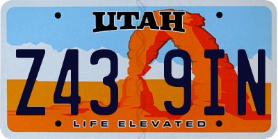 UT license plate Z439IN