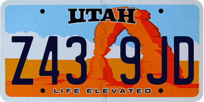 UT license plate Z439JD