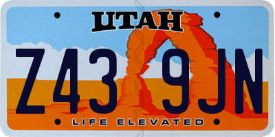 UT license plate Z439JN