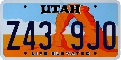UT license plate Z439JO