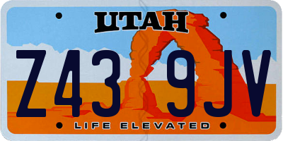 UT license plate Z439JV