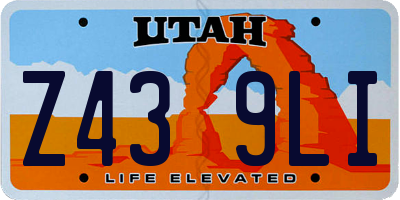 UT license plate Z439LI
