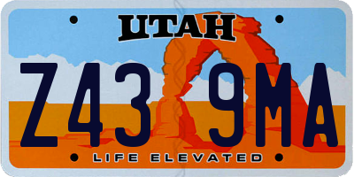 UT license plate Z439MA