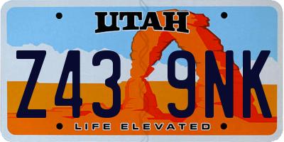 UT license plate Z439NK