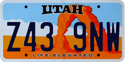 UT license plate Z439NW