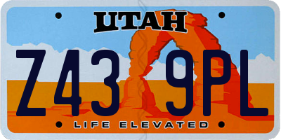 UT license plate Z439PL