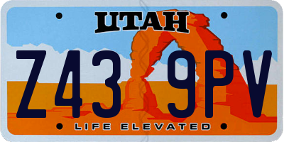 UT license plate Z439PV