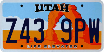 UT license plate Z439PW