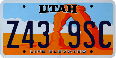 UT license plate Z439SC