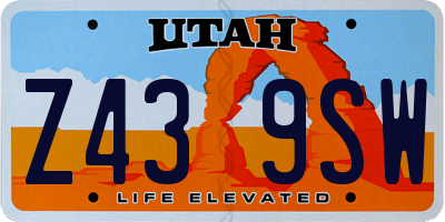 UT license plate Z439SW
