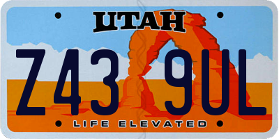 UT license plate Z439UL