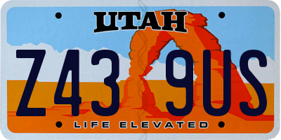 UT license plate Z439US
