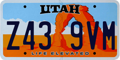 UT license plate Z439VM