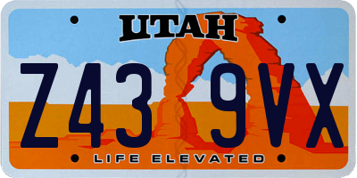 UT license plate Z439VX
