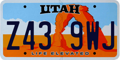 UT license plate Z439WJ