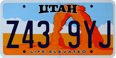 UT license plate Z439YJ